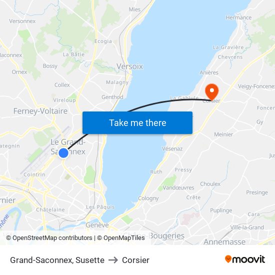 Grand-Saconnex, Susette to Corsier map