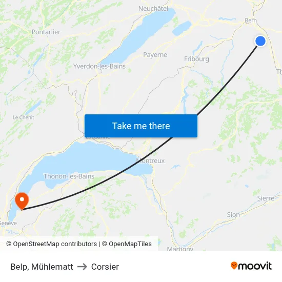 Belp, Mühlematt to Corsier map