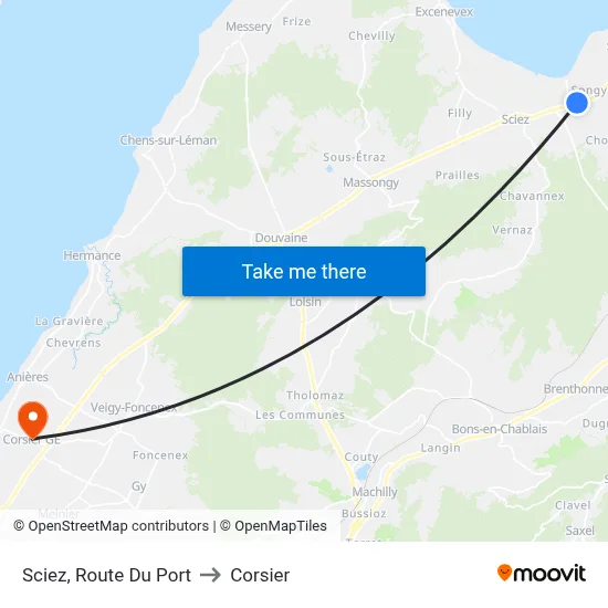 Sciez, Route Du Port to Corsier map