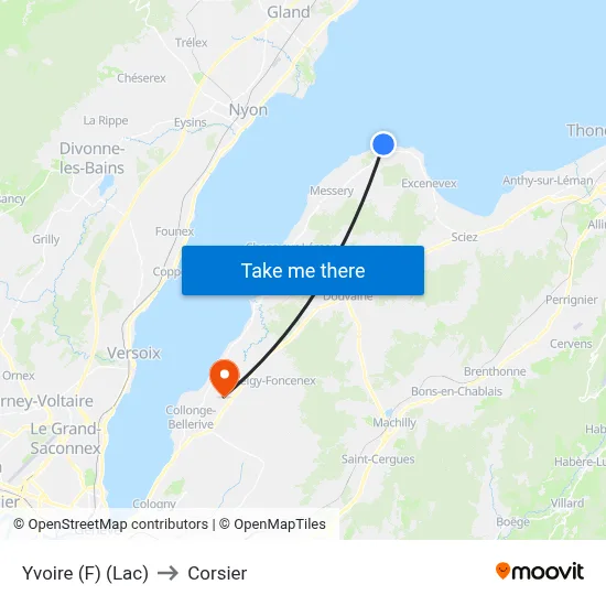 Yvoire (F) (Lac) to Corsier map