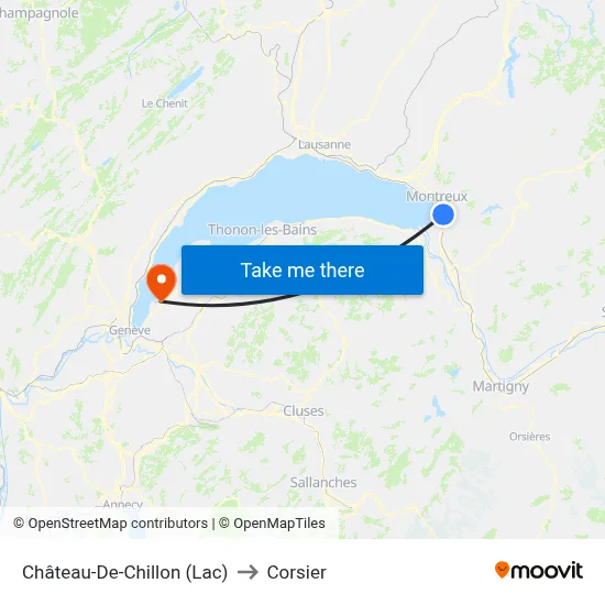Château-De-Chillon (Lac) to Corsier map