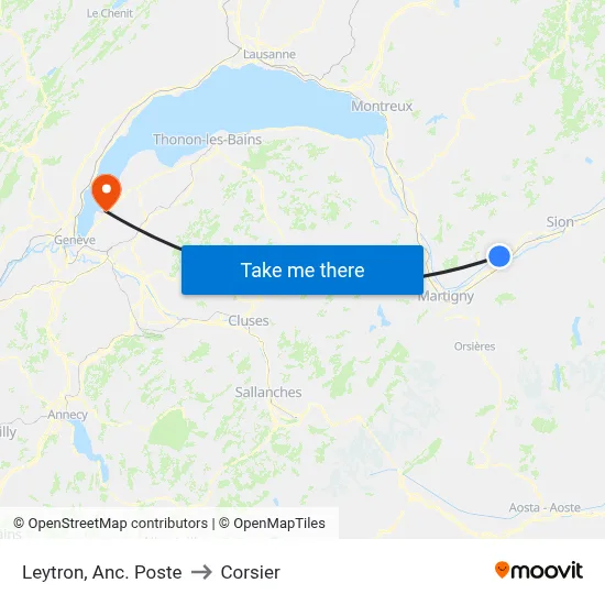 Leytron, Anc. Poste to Corsier map