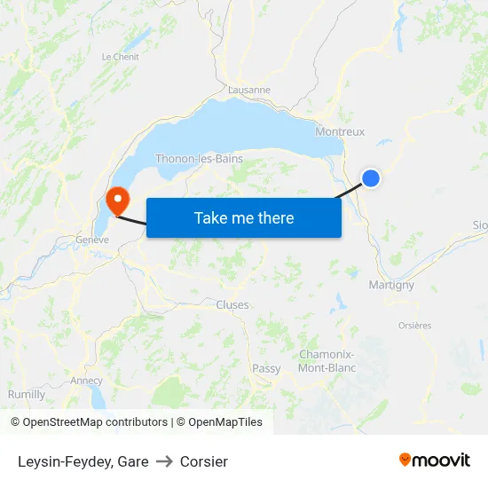 Leysin-Feydey, Gare to Corsier map