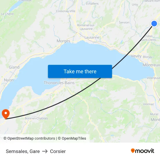 Semsales, Gare to Corsier map