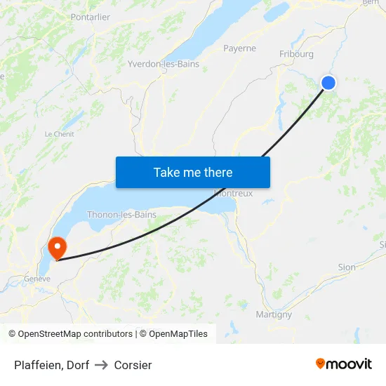 Plaffeien, Dorf to Corsier map