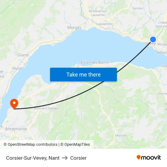 Corsier-Sur-Vevey, Nant to Corsier map