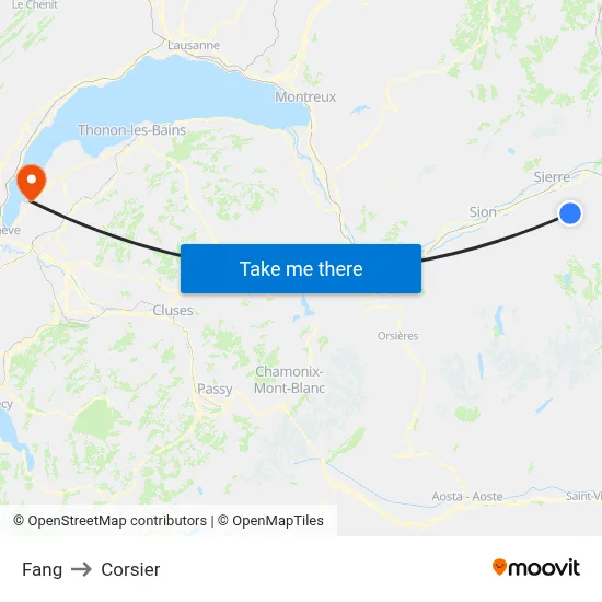 Fang to Corsier map