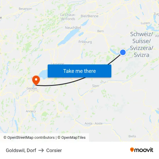 Goldswil, Dorf to Corsier map
