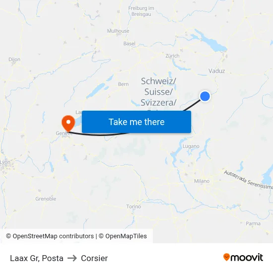 Laax Gr, Posta to Corsier map