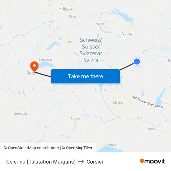 Celerina (Talstation Marguns) to Corsier map
