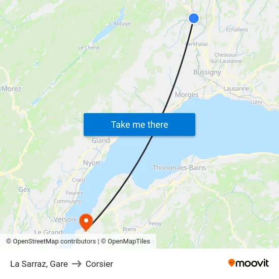 La Sarraz, Gare to Corsier map
