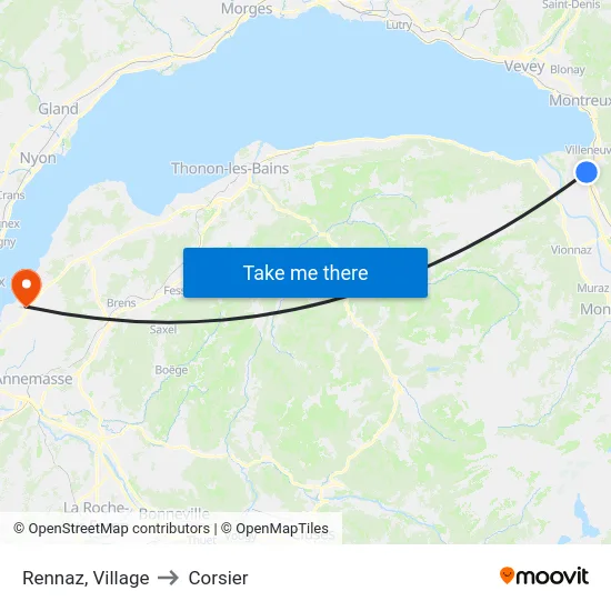 Rennaz, Village to Corsier map