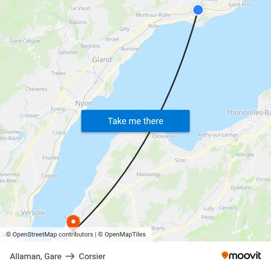 Allaman, Gare to Corsier map