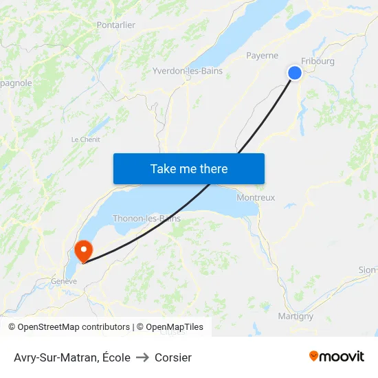 Avry-Sur-Matran, École to Corsier map