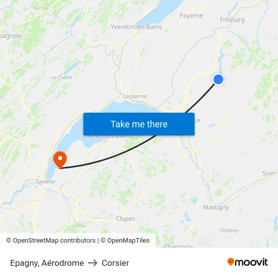 Epagny, Aérodrome to Corsier map
