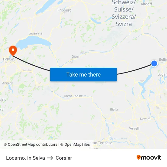 Locarno, In Selva to Corsier map