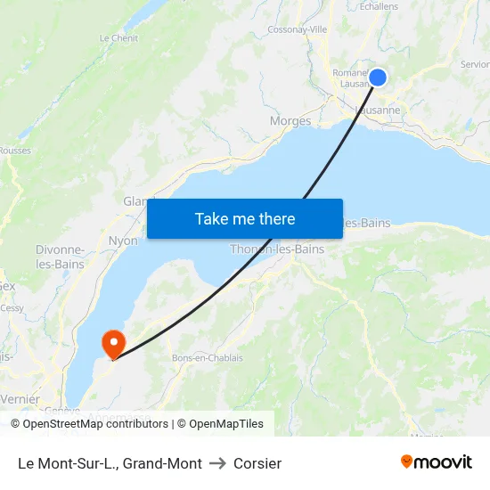 Le Mont-Sur-L., Grand-Mont to Corsier map