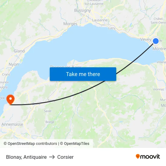 Blonay, Antiquaire to Corsier map