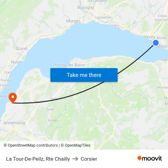 La Tour-De-Peilz, Rte Chailly to Corsier map