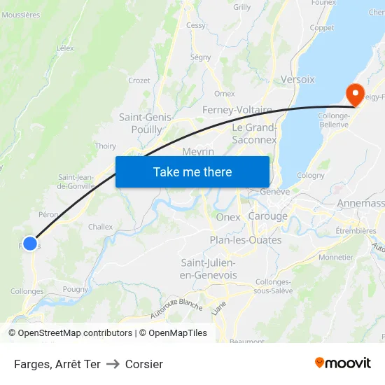 Farges, Arrêt Ter to Corsier map