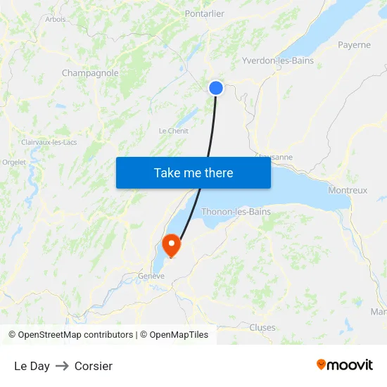 Le Day to Corsier map