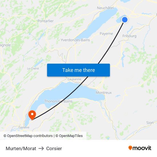 Murten/Morat to Corsier map