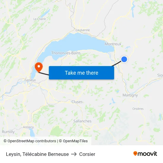 Leysin, Télécabine Berneuse to Corsier map