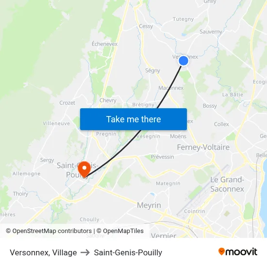 Versonnex, Village to Saint-Genis-Pouilly map