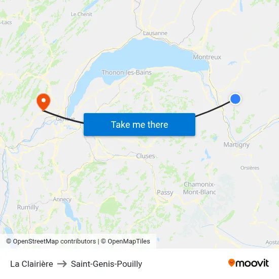 La Clairière to Saint-Genis-Pouilly map