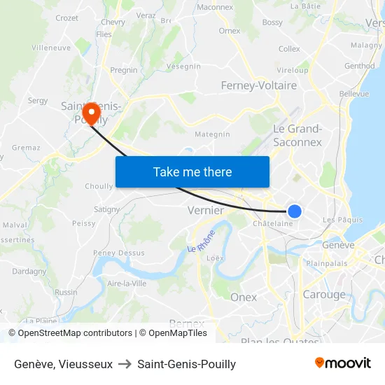 Genève, Vieusseux to Saint-Genis-Pouilly map