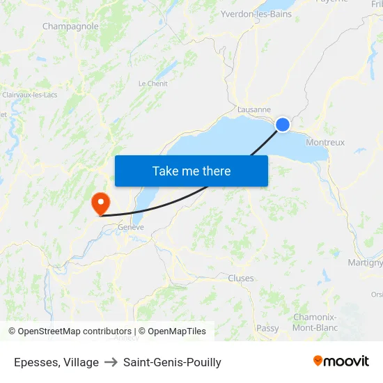 Epesses, Village to Saint-Genis-Pouilly map