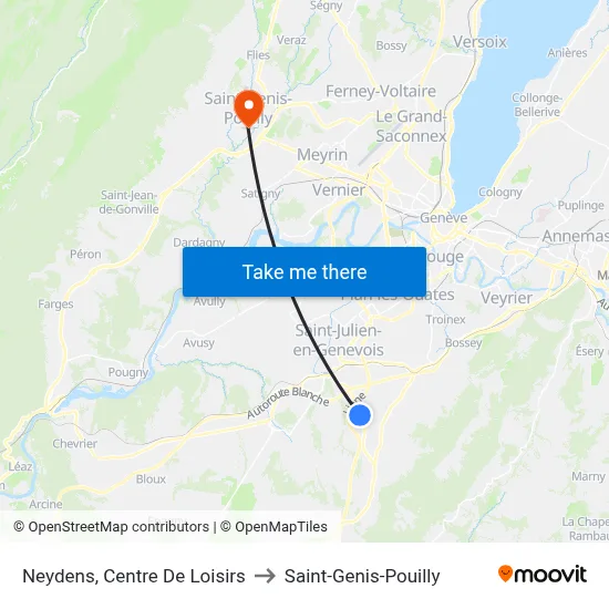 Neydens, Centre De Loisirs to Saint-Genis-Pouilly map