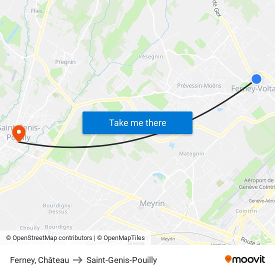 Ferney, Château to Saint-Genis-Pouilly map