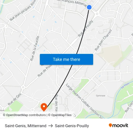 Saint-Genis, Mitterrand to Saint-Genis-Pouilly map