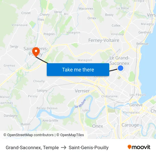 Grand-Saconnex, Temple to Saint-Genis-Pouilly map