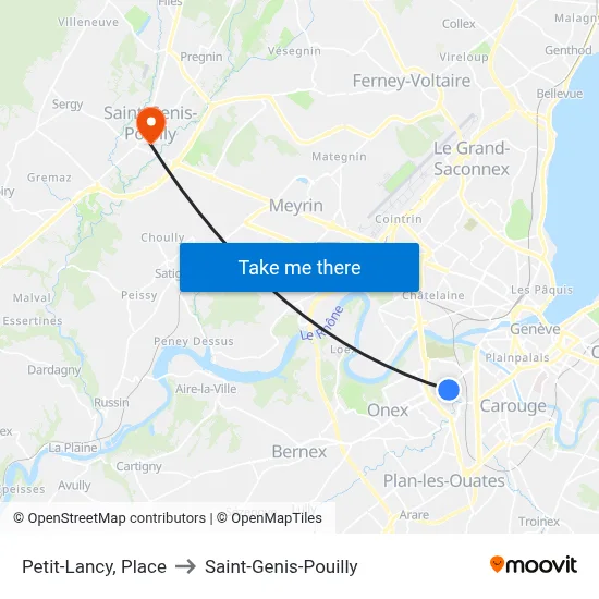 Petit-Lancy, Place to Saint-Genis-Pouilly map