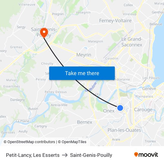 Petit-Lancy, Les Esserts to Saint-Genis-Pouilly map