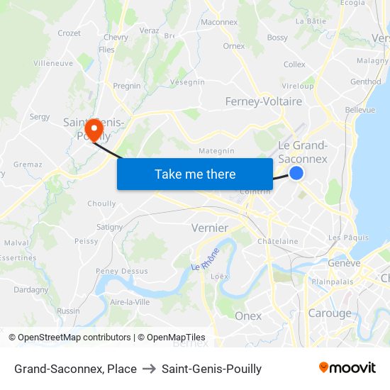Grand-Saconnex, Place to Saint-Genis-Pouilly map