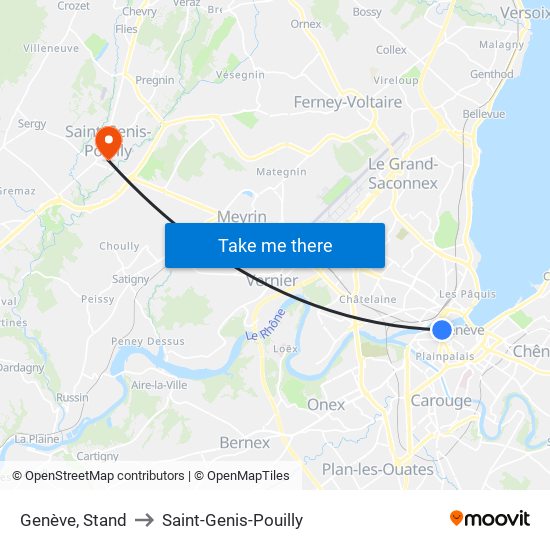 Genève, Stand to Saint-Genis-Pouilly map