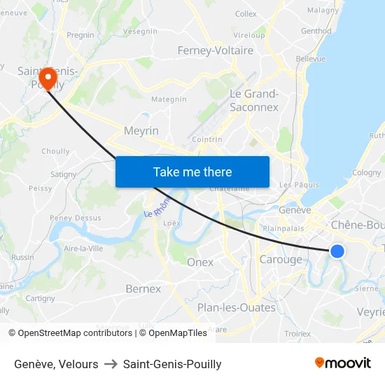 Genève, Velours to Saint-Genis-Pouilly map