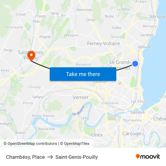 Chambésy, Place to Saint-Genis-Pouilly map