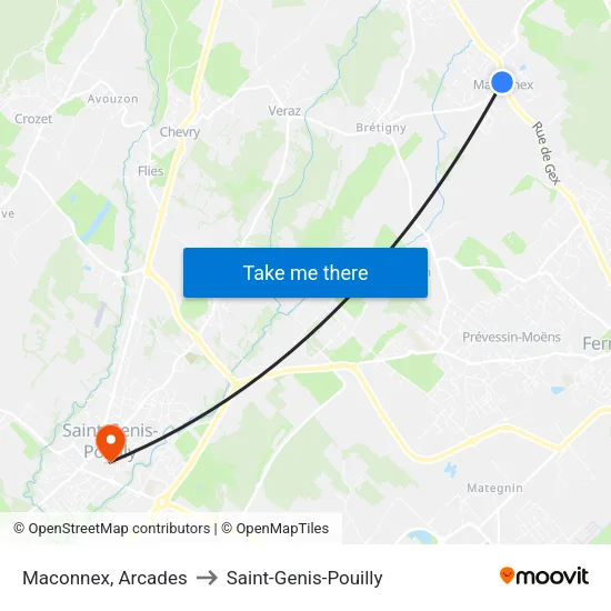 Maconnex, Arcades to Saint-Genis-Pouilly map
