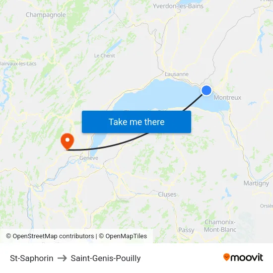 St-Saphorin to Saint-Genis-Pouilly map