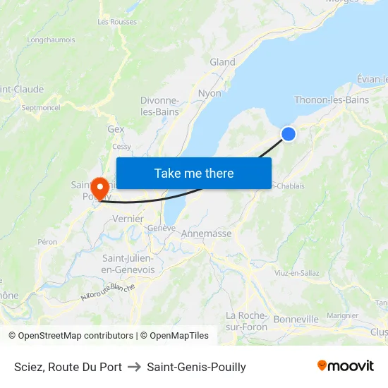 Sciez, Route Du Port to Saint-Genis-Pouilly map