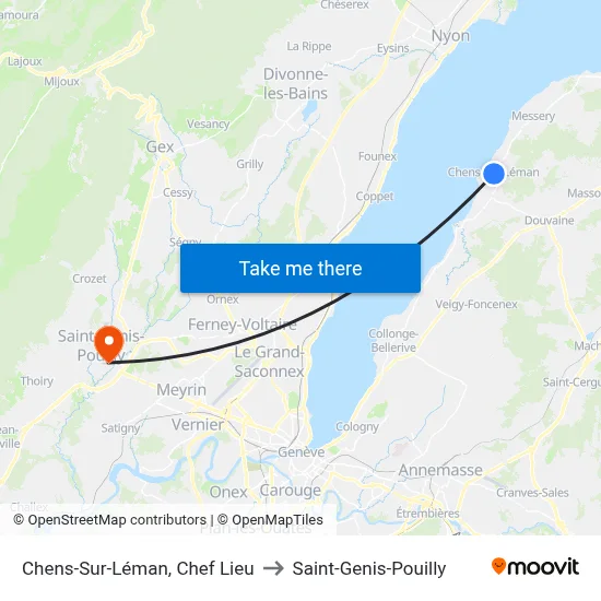 Chens-Sur-Léman, Chef Lieu to Saint-Genis-Pouilly map