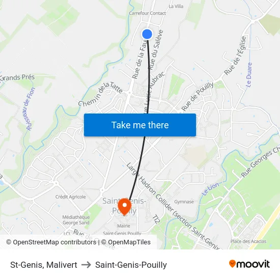 St-Genis, Malivert to Saint-Genis-Pouilly map