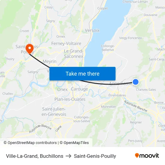 Ville-La-Grand, Buchillons to Saint-Genis-Pouilly map