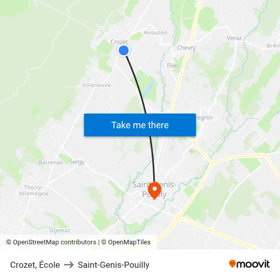 Crozet, École to Saint-Genis-Pouilly map