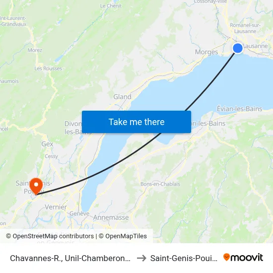 Chavannes-R., Unil-Chamberonne to Saint-Genis-Pouilly map