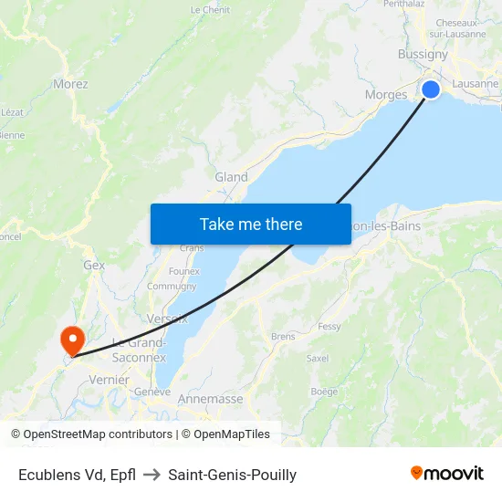 Ecublens Vd, Epfl to Saint-Genis-Pouilly map